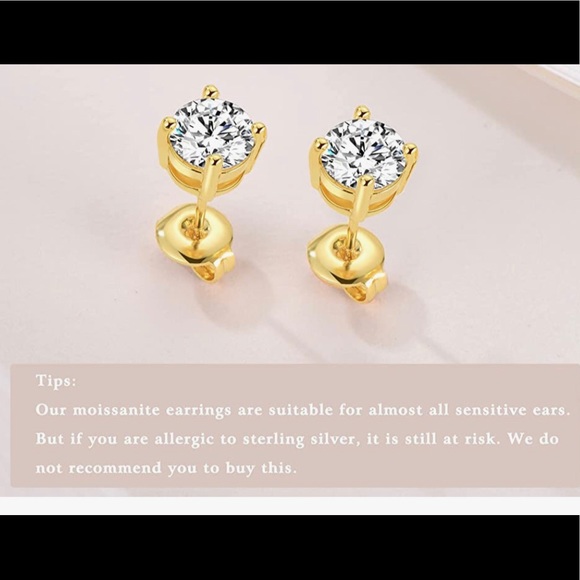 2CTTW GRA CERTIFIED Moissanite Diamond earrings, gift 100% passes diamond tester - Picture 9 of 10